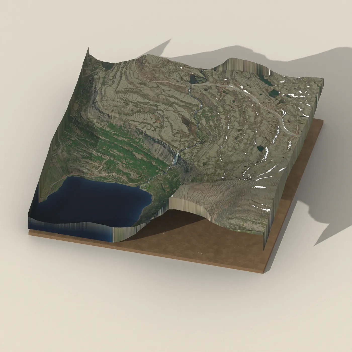 Dynjandi 3D terrain render