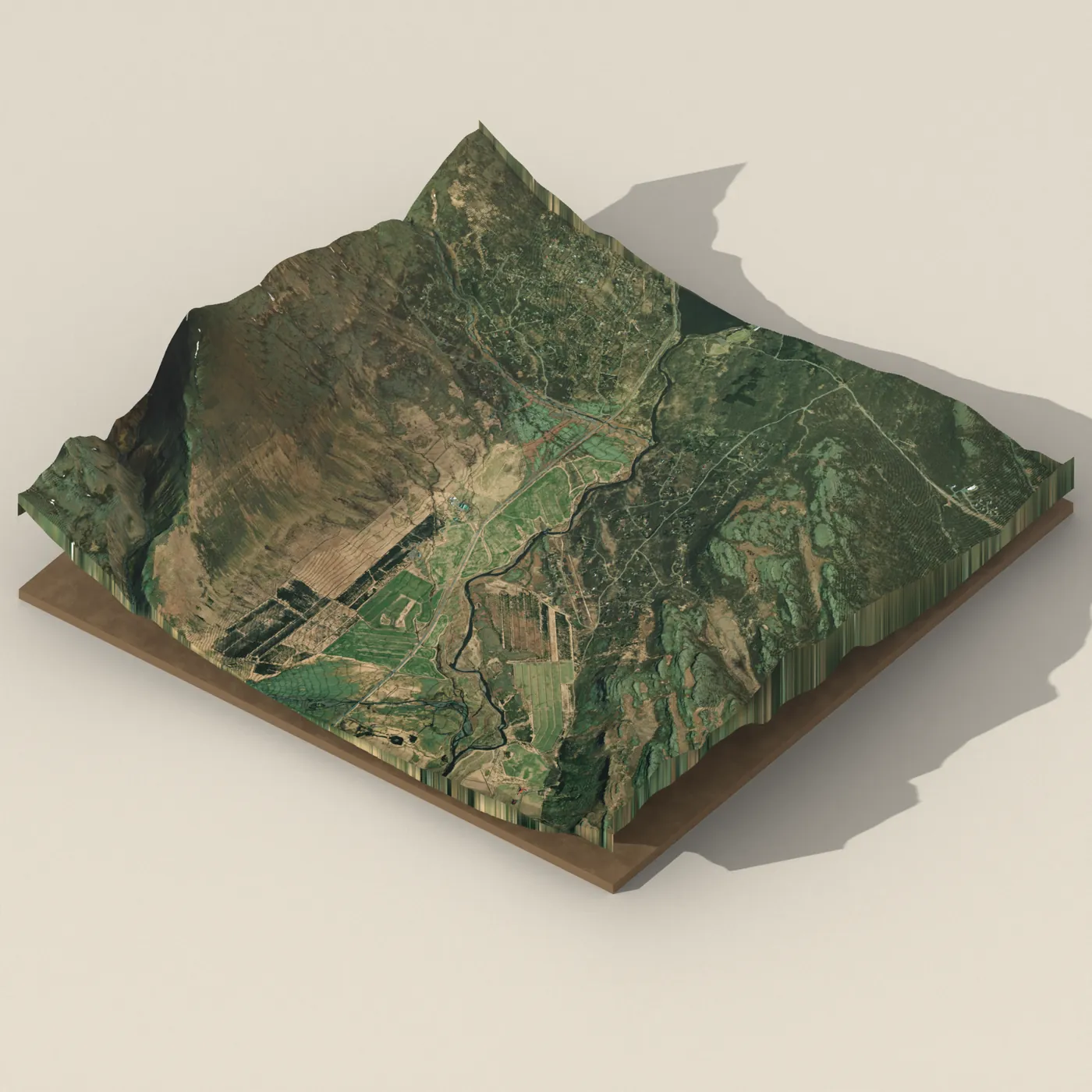 Eyrarfoss 3D terrain render