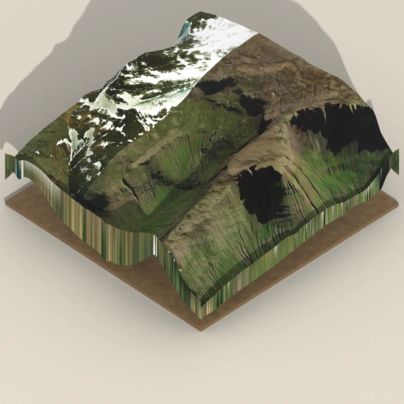 Flekkudalsfossar 3D terrain render