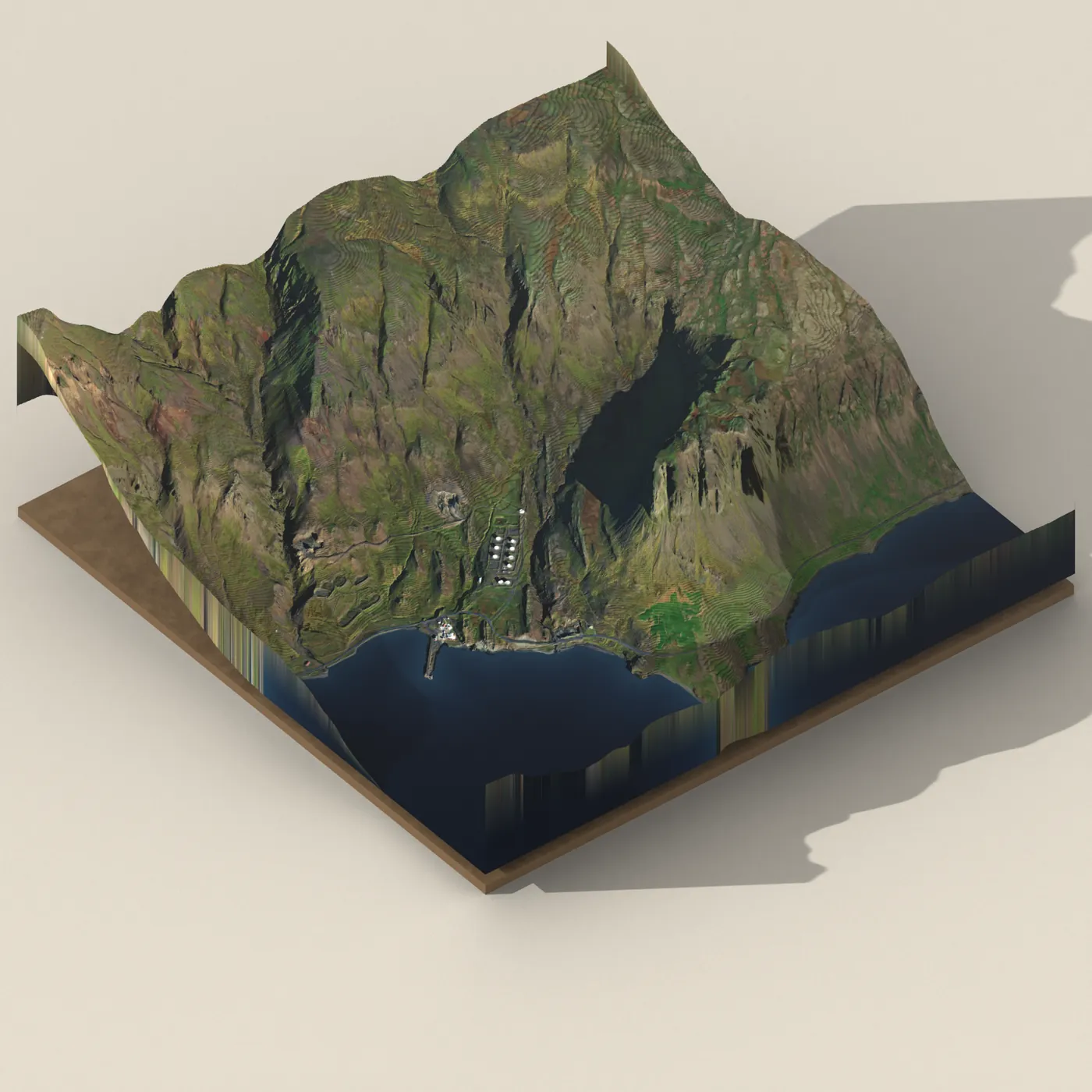 Foss í Bláskeggsá 3D terrain render