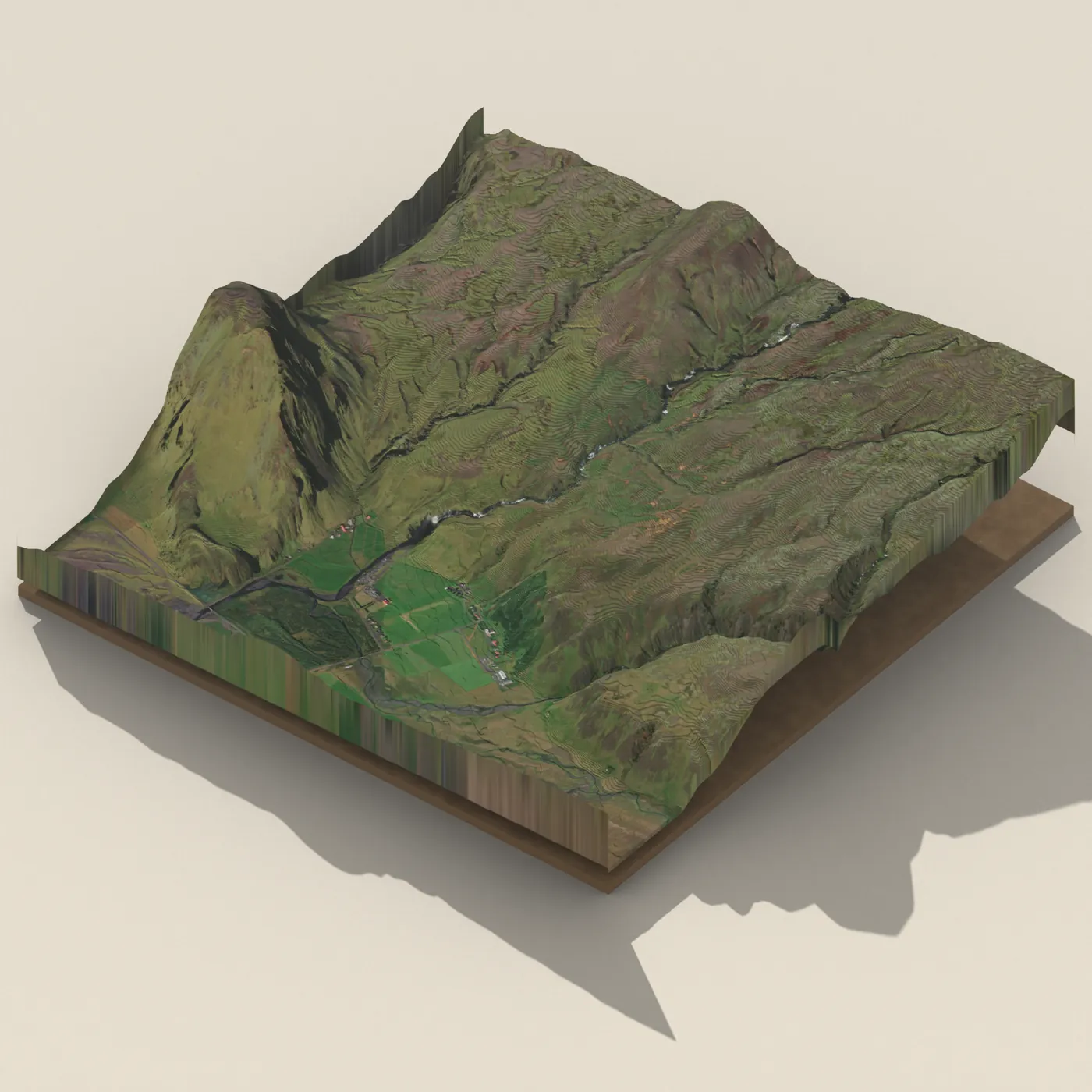 Fosstorfufoss 3D terrain render