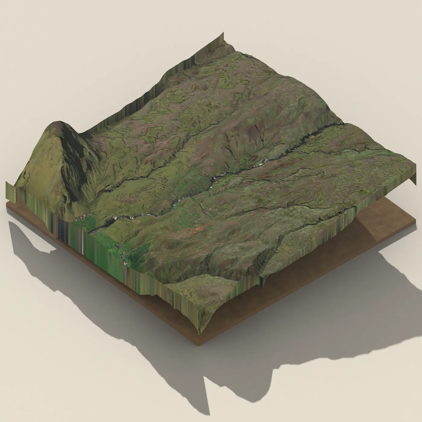 Fremri-Fellsfoss 3D terrain render