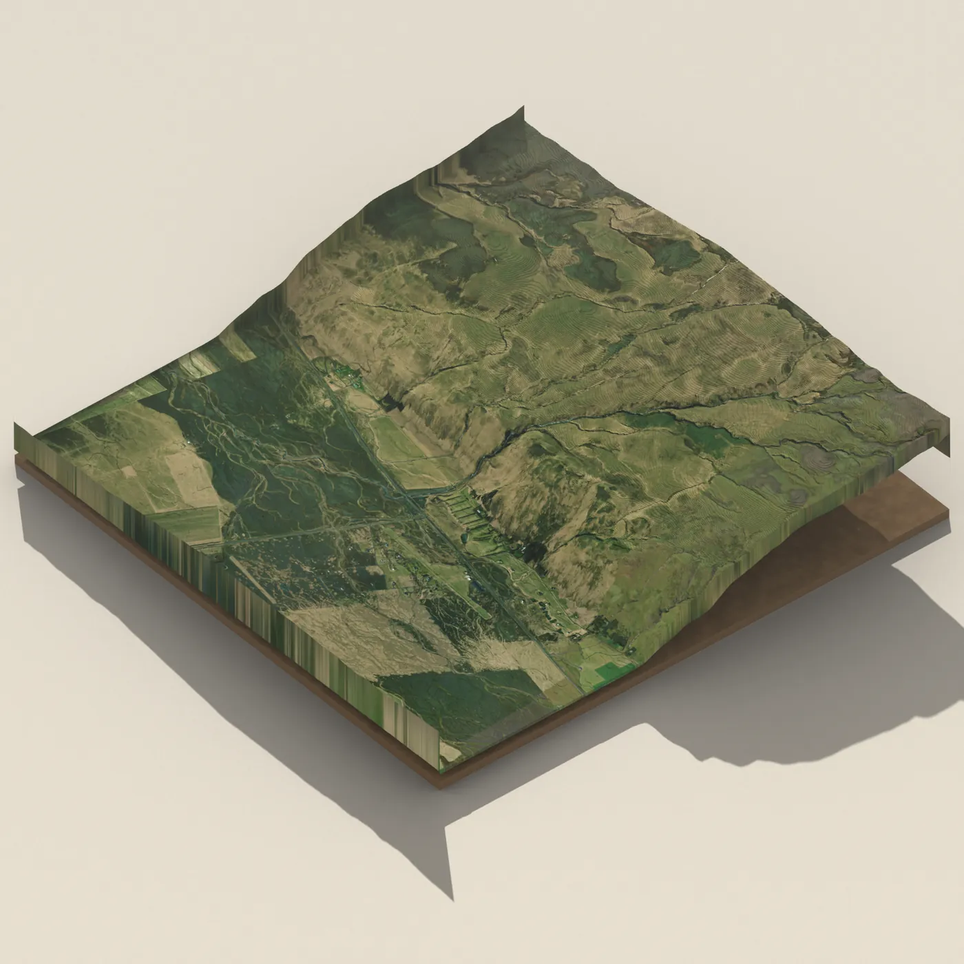 Gluggafoss 3D terrain render