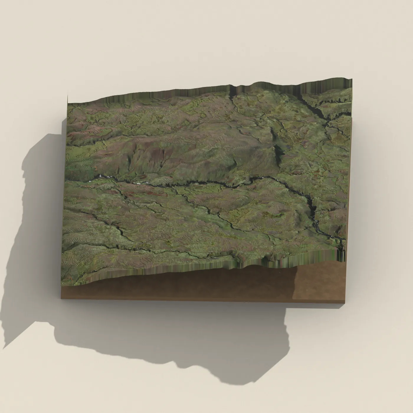 Gluggafoss 3D terrain render