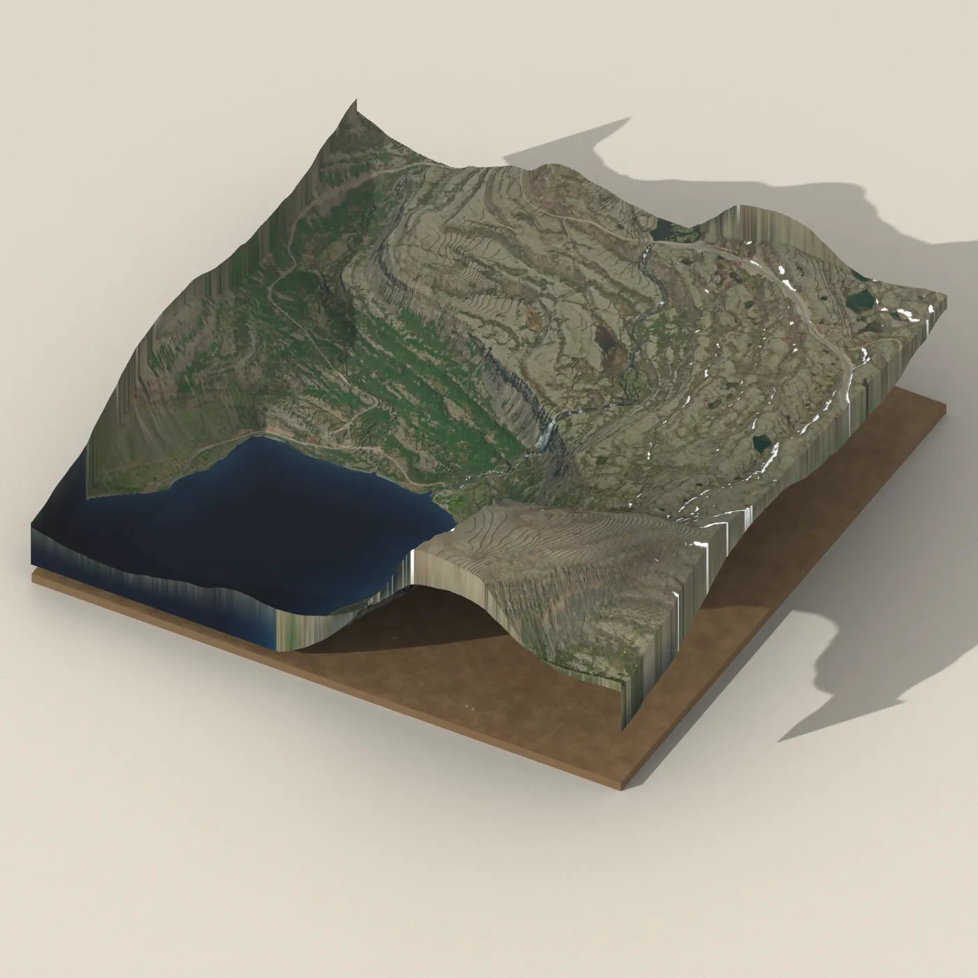 Göngumannafoss 3D terrain render