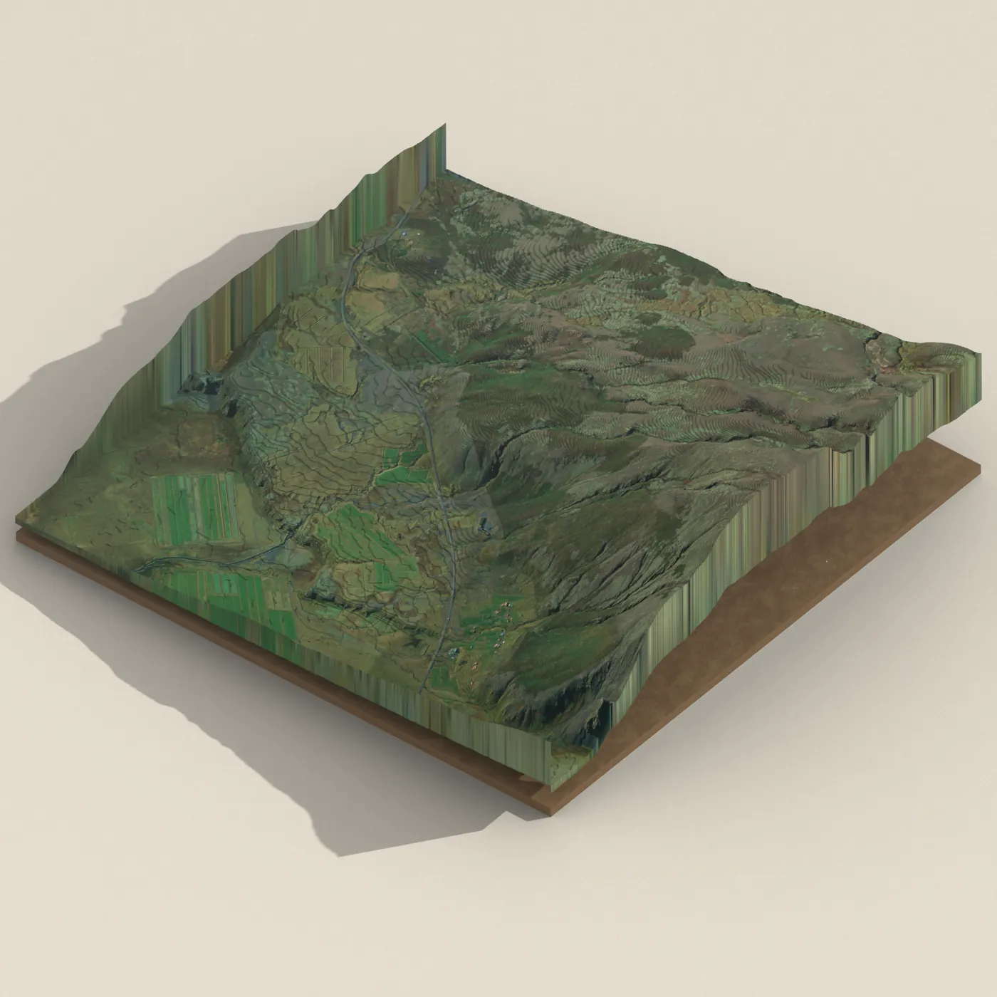 Grófarlækjarfoss 3D terrain render