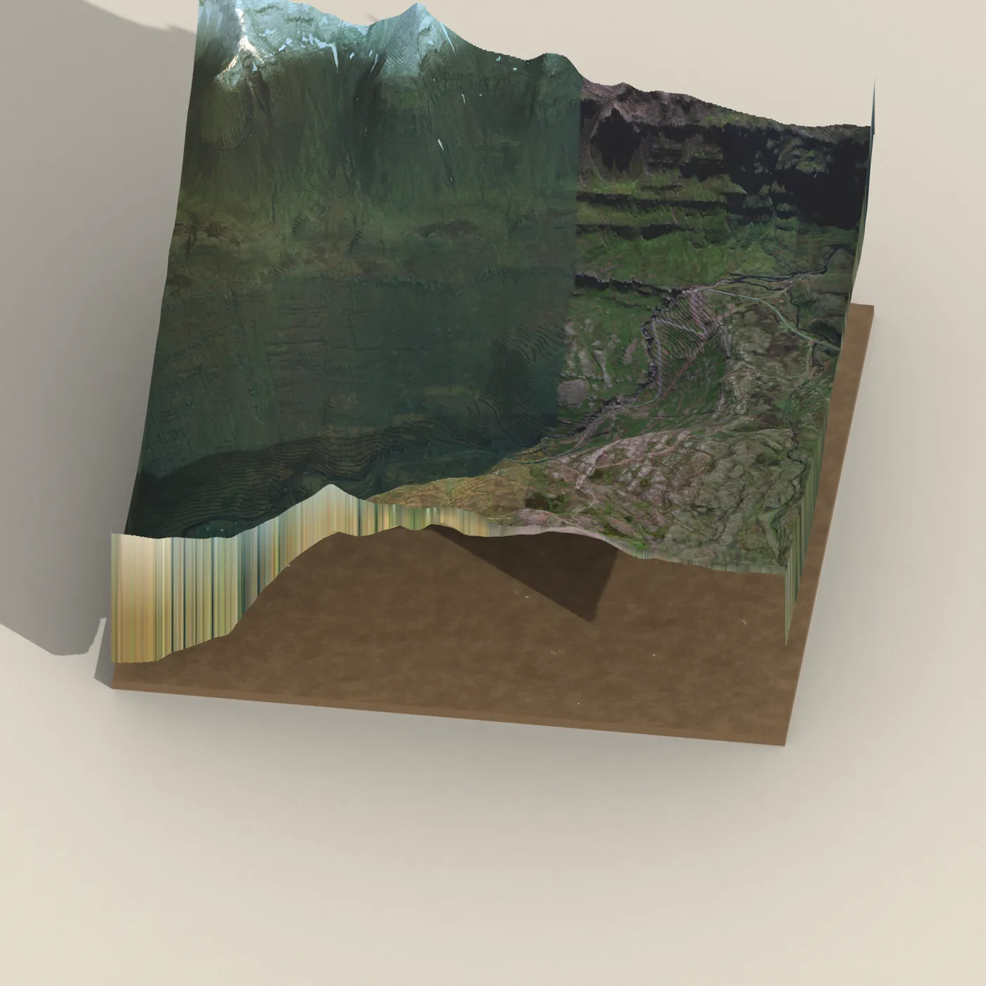 Gufufoss 3D terrain render