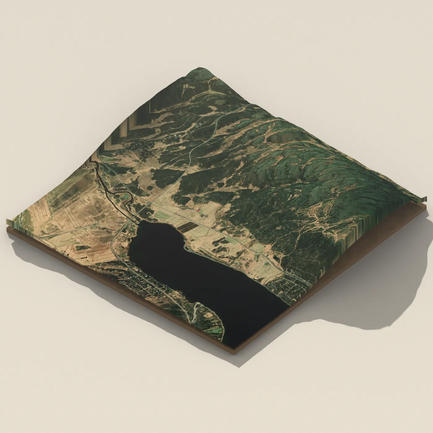 Hænsnafoss 3D terrain render