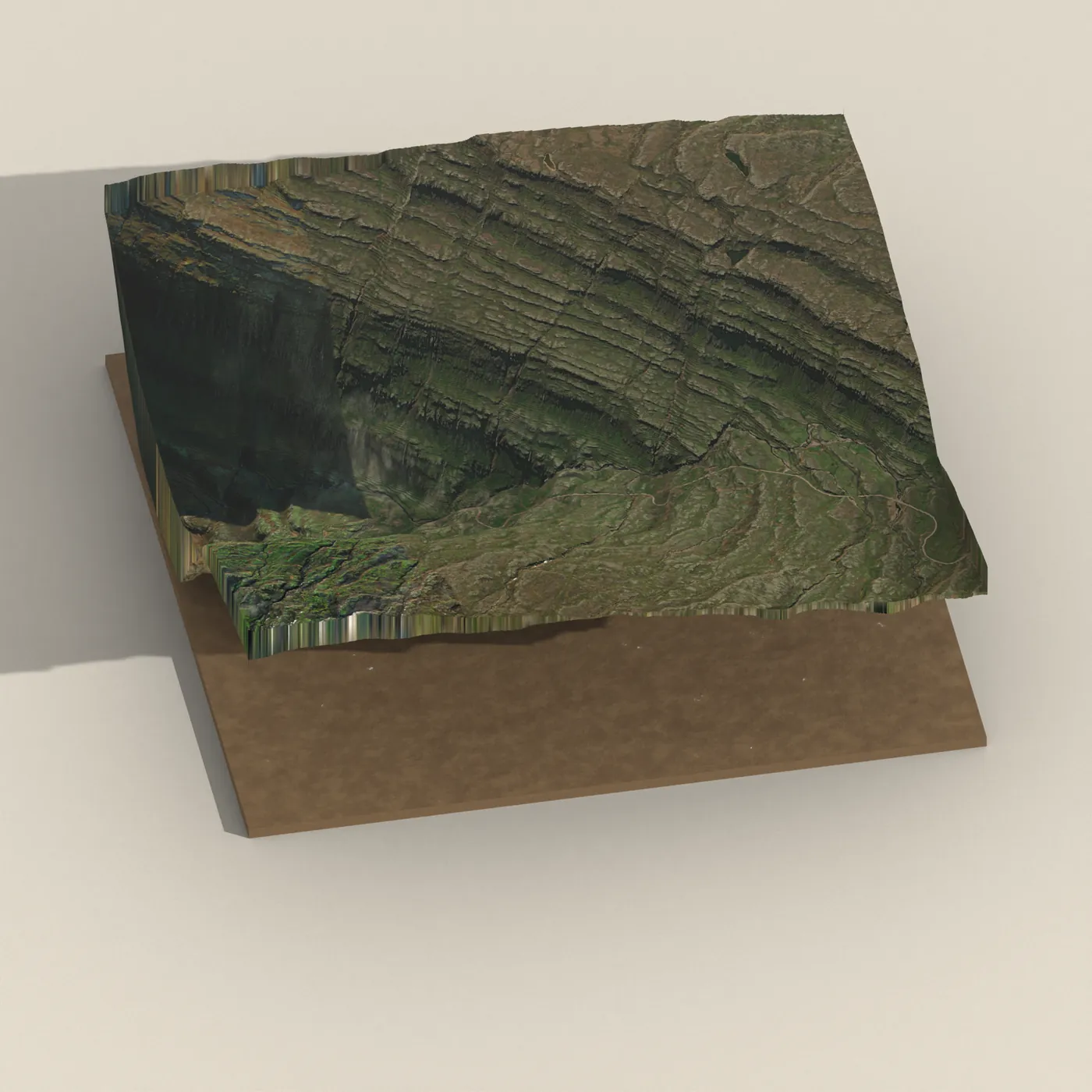 Hænubrekkufoss 3D terrain render