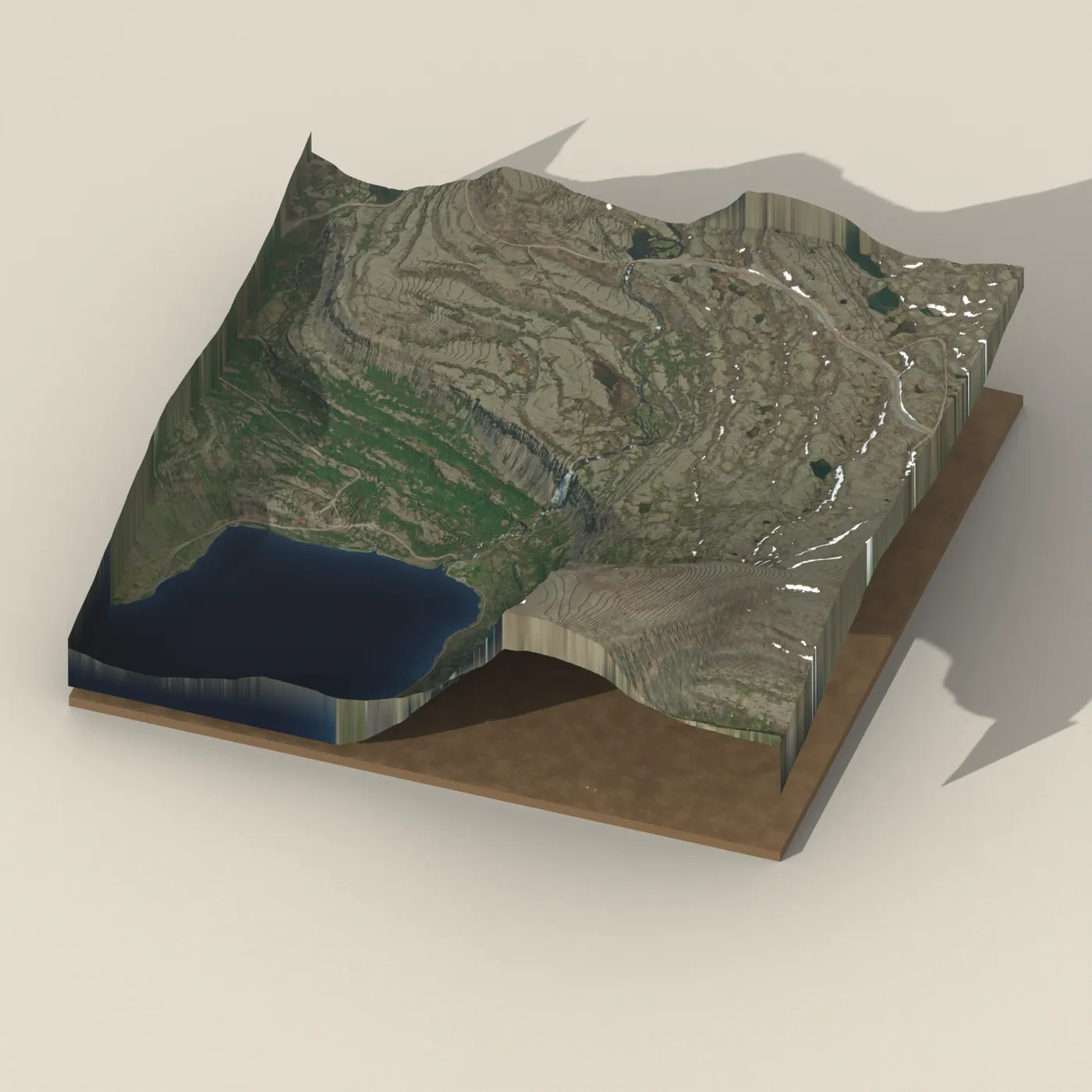 Hæstahjallafoss 3D terrain render