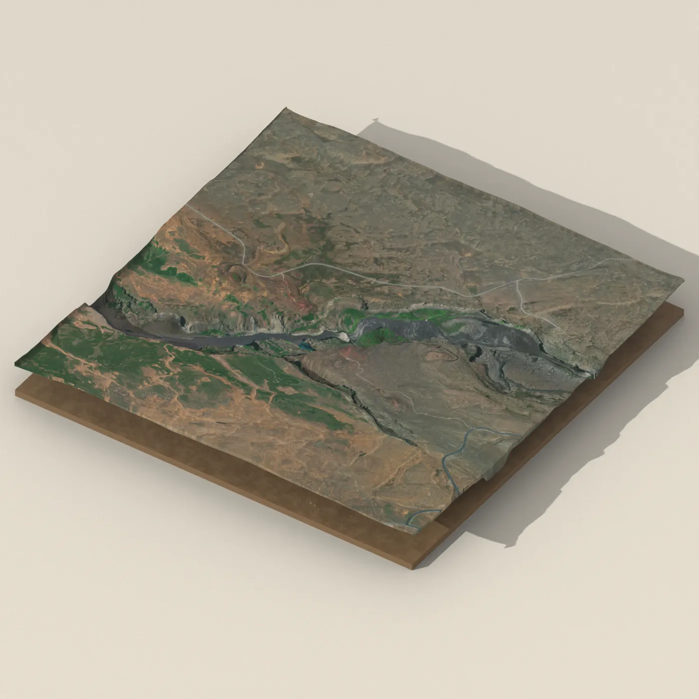 Hafragilsfoss 3D terrain render