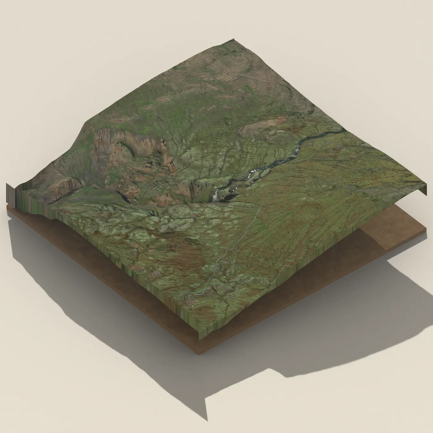 Háifoss 3D terrain render