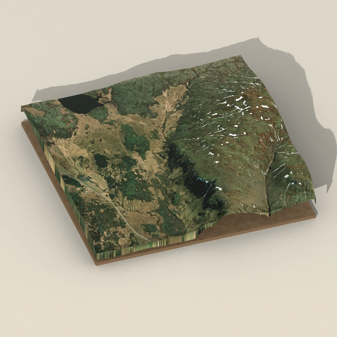 Helgufoss 3D terrain render