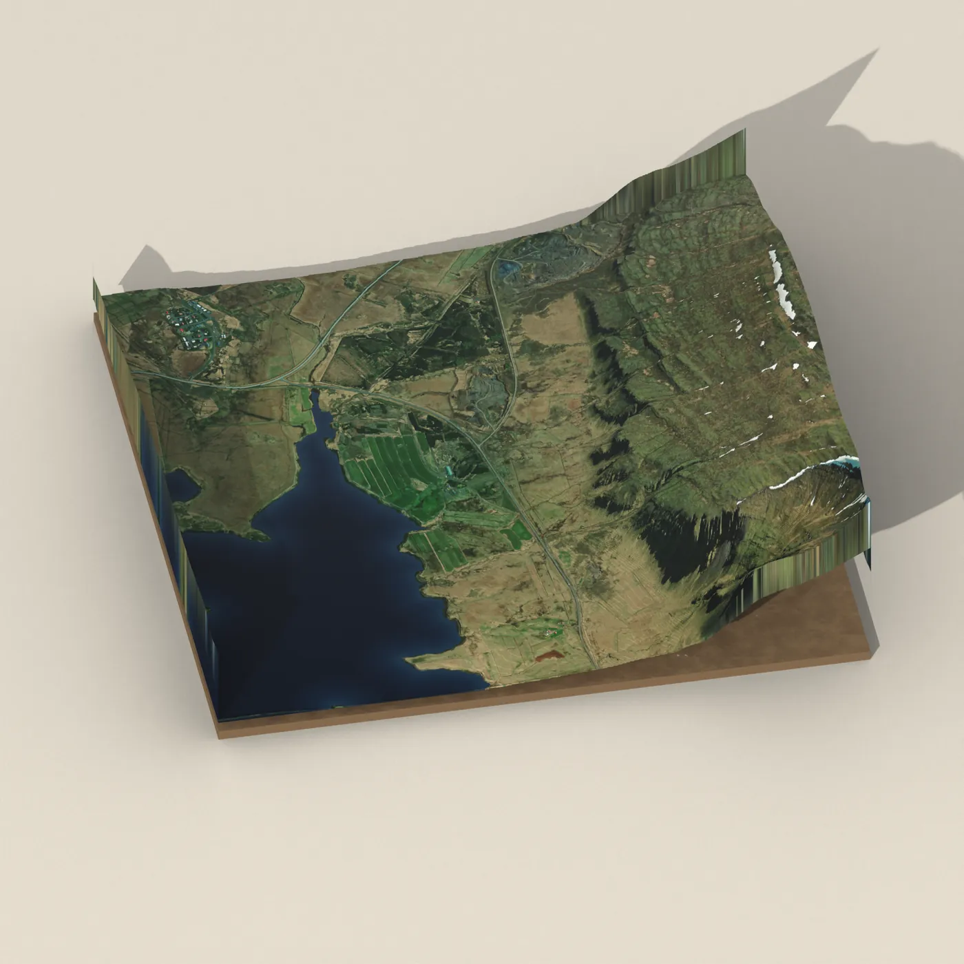 Hellufoss 3D terrain render