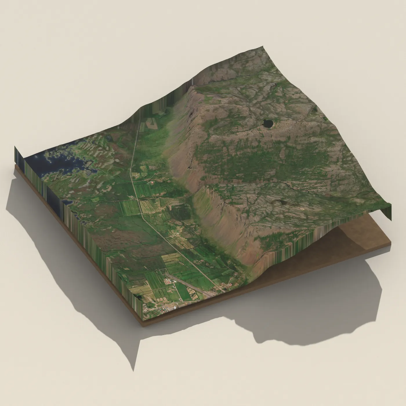 Heyárfoss 3D terrain render