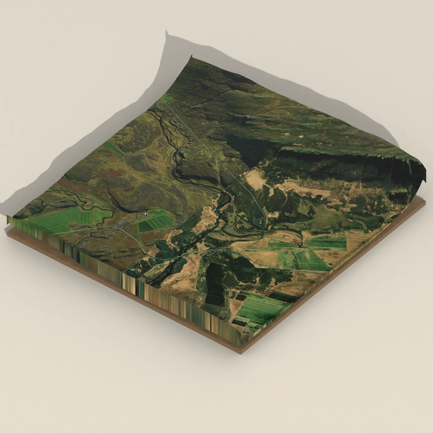 Hjálmfoss 3D terrain render