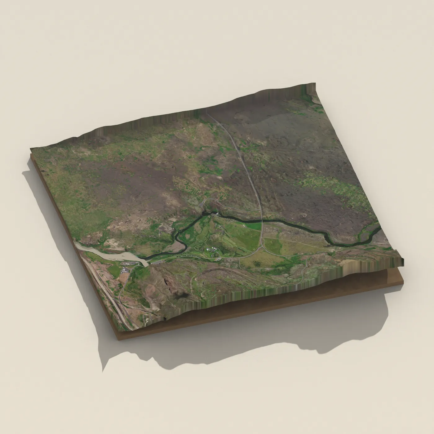Hjálparfoss 3D terrain render