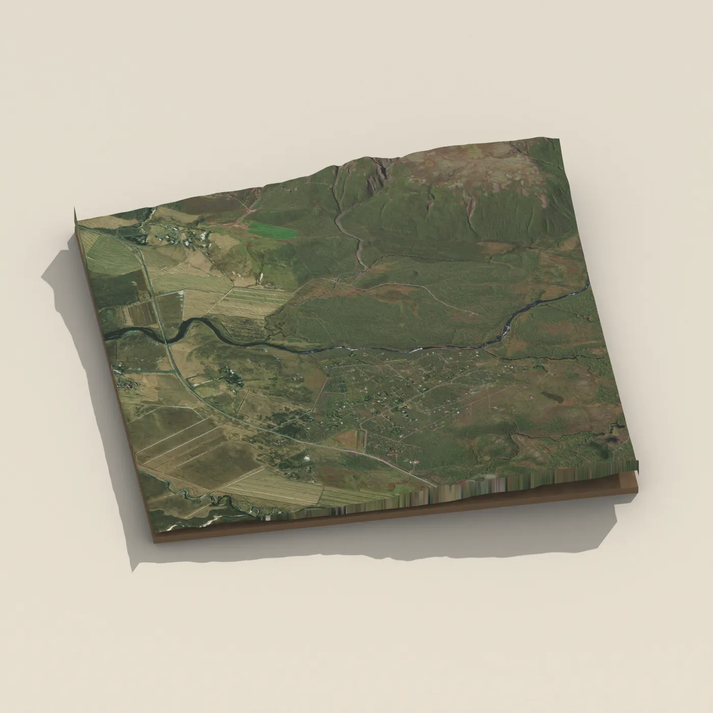 Hlauptungufoss 3D terrain render