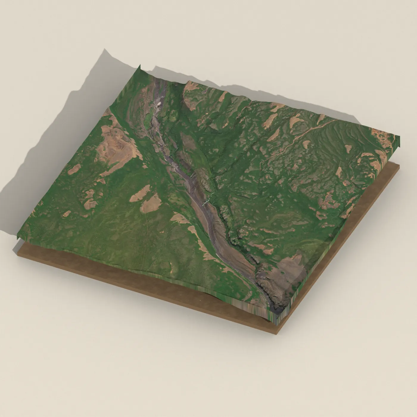 Hólmárfossar 3D terrain render