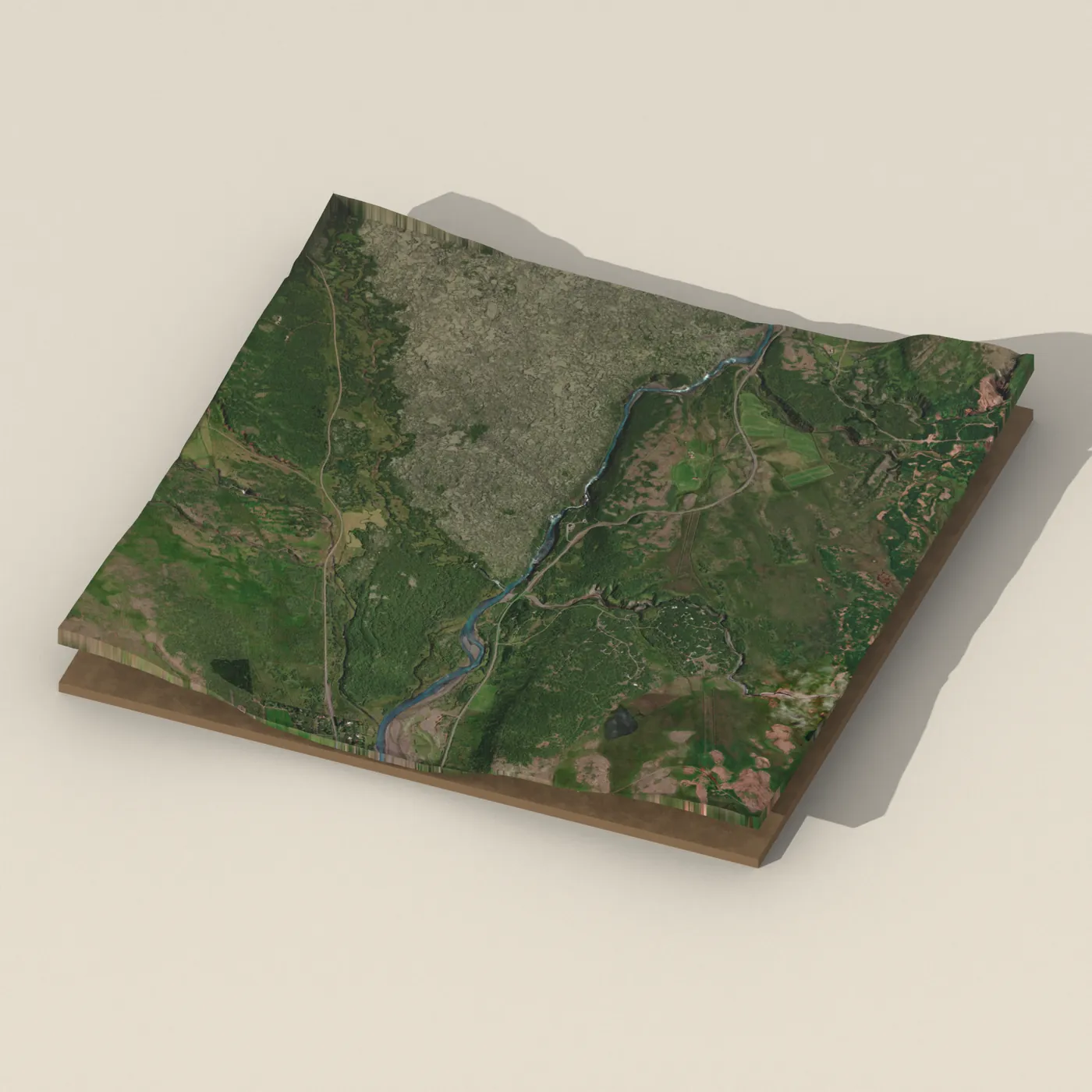 Hraunfossar 3D terrain render