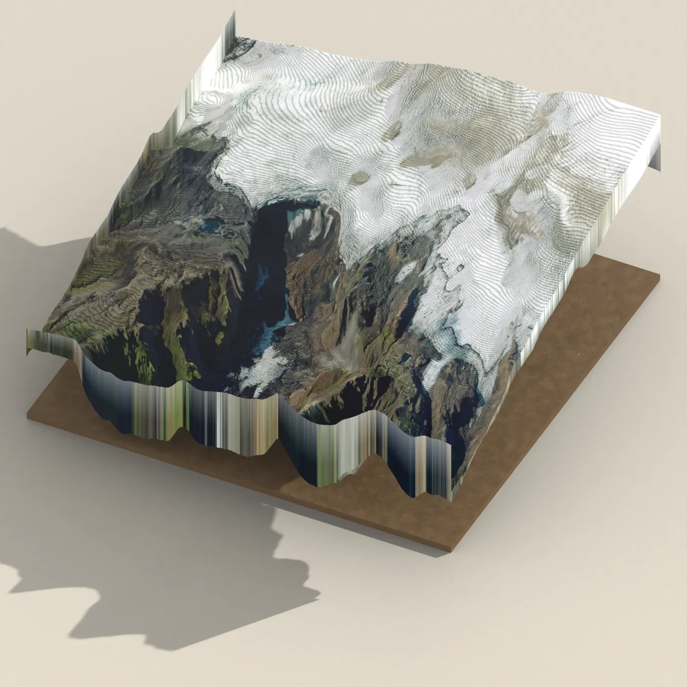 Huldufoss 3D terrain render