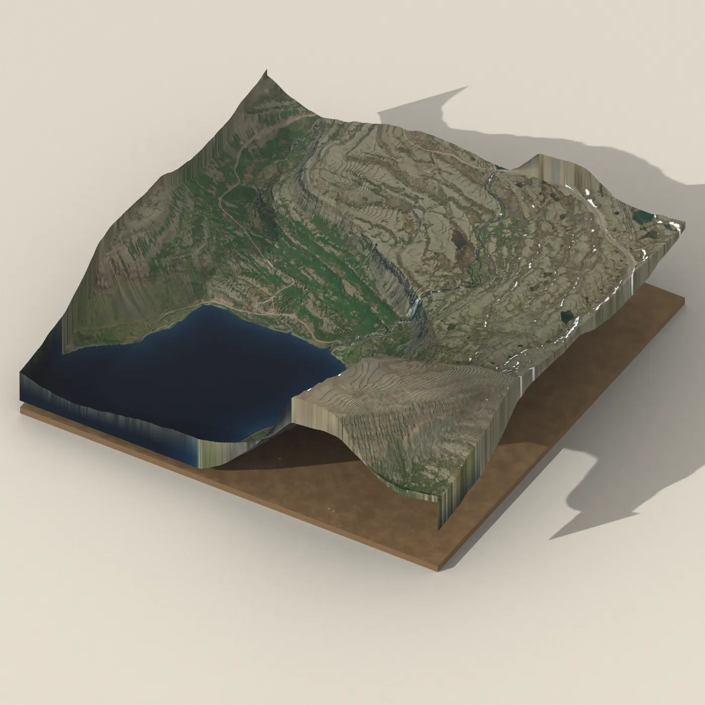 Hundafoss 3D terrain render