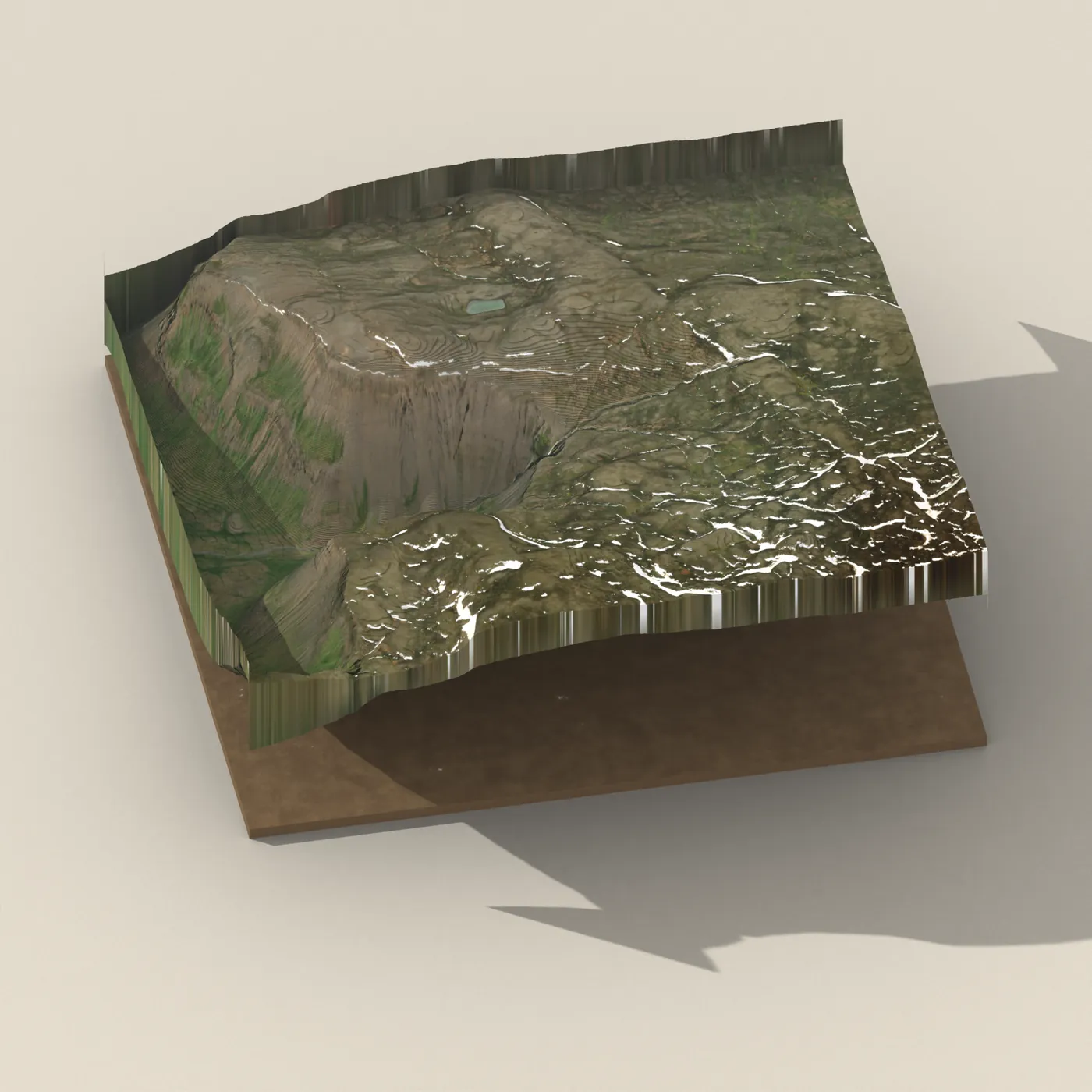 Hvarfsdalsfossar 3D terrain render