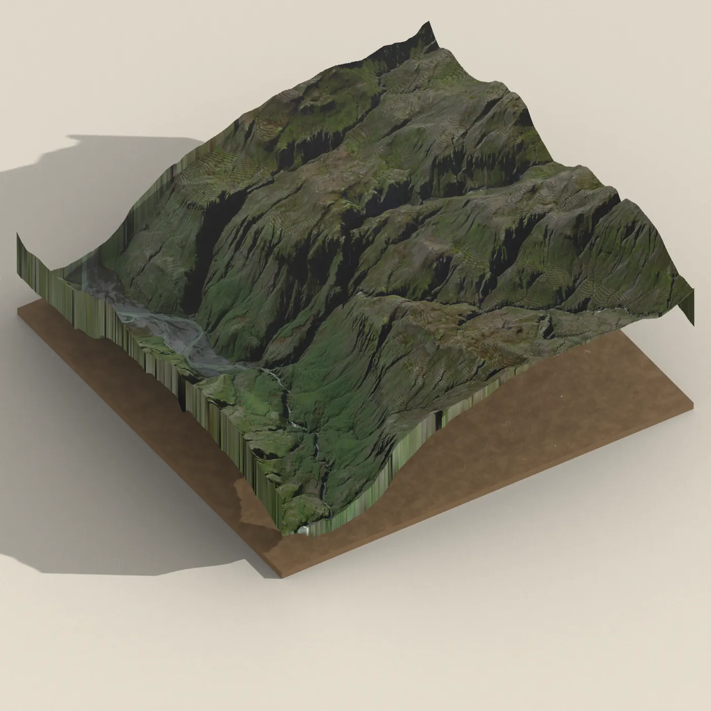 Hvítárfoss 3D terrain render