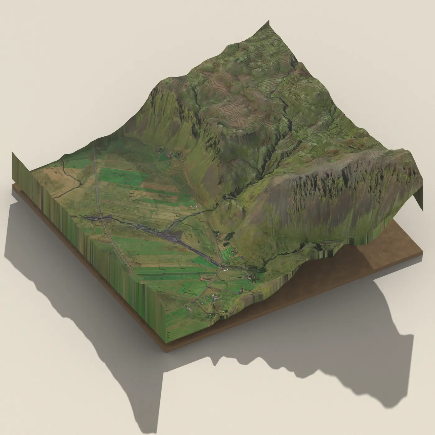Írárfoss 3D terrain render