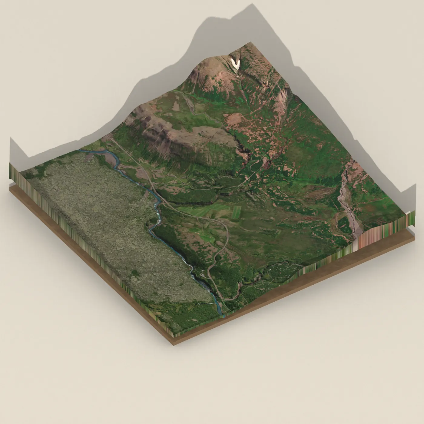 Kálfafoss 3D terrain render