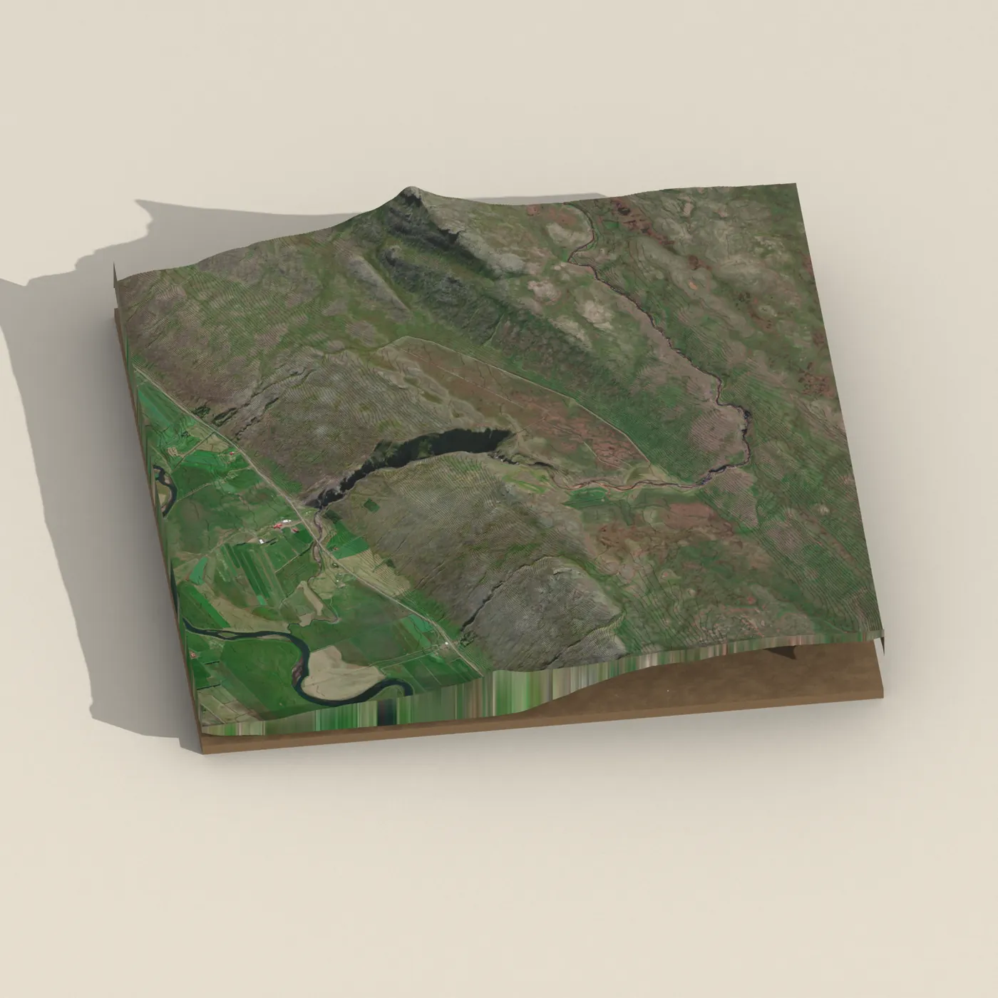 Kornsa Waterfalls 3D terrain render