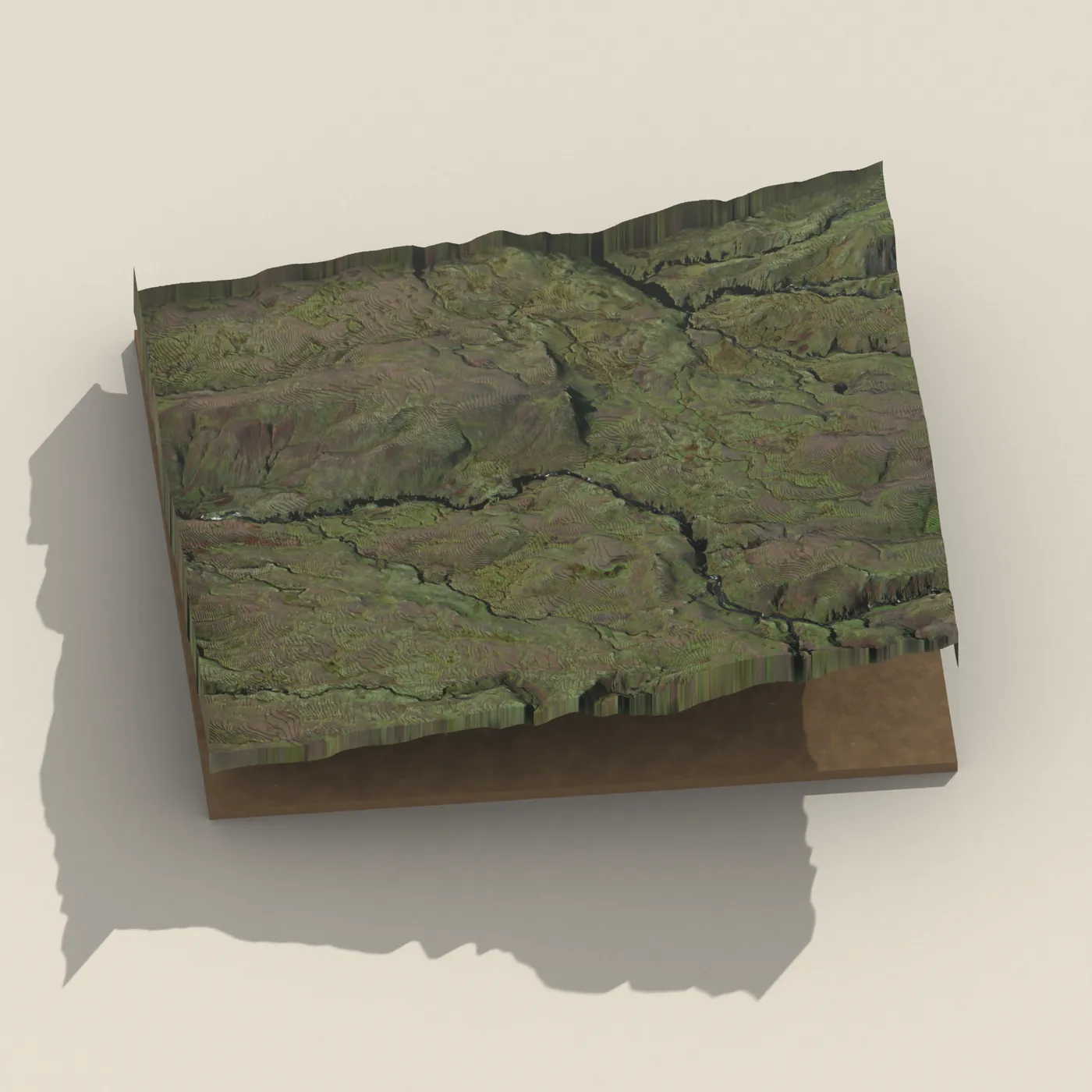 Króksfoss 3D terrain render