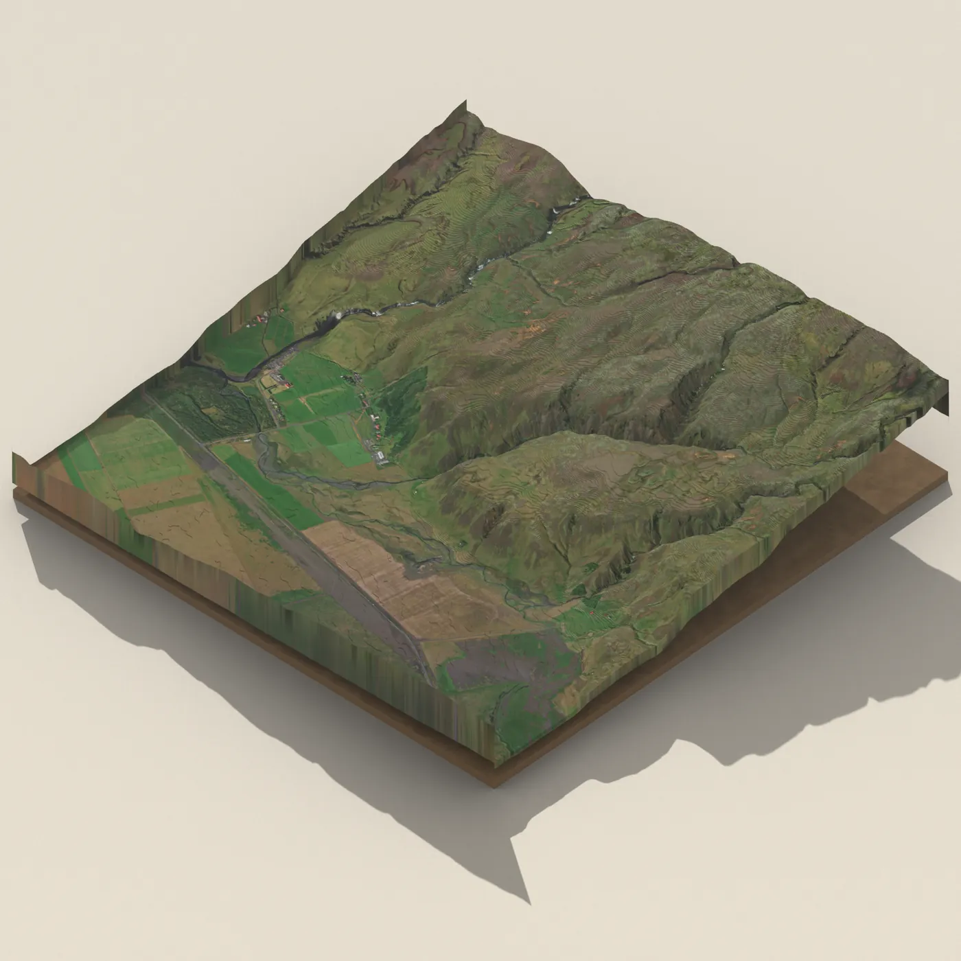 Kvernufoss 3D terrain render