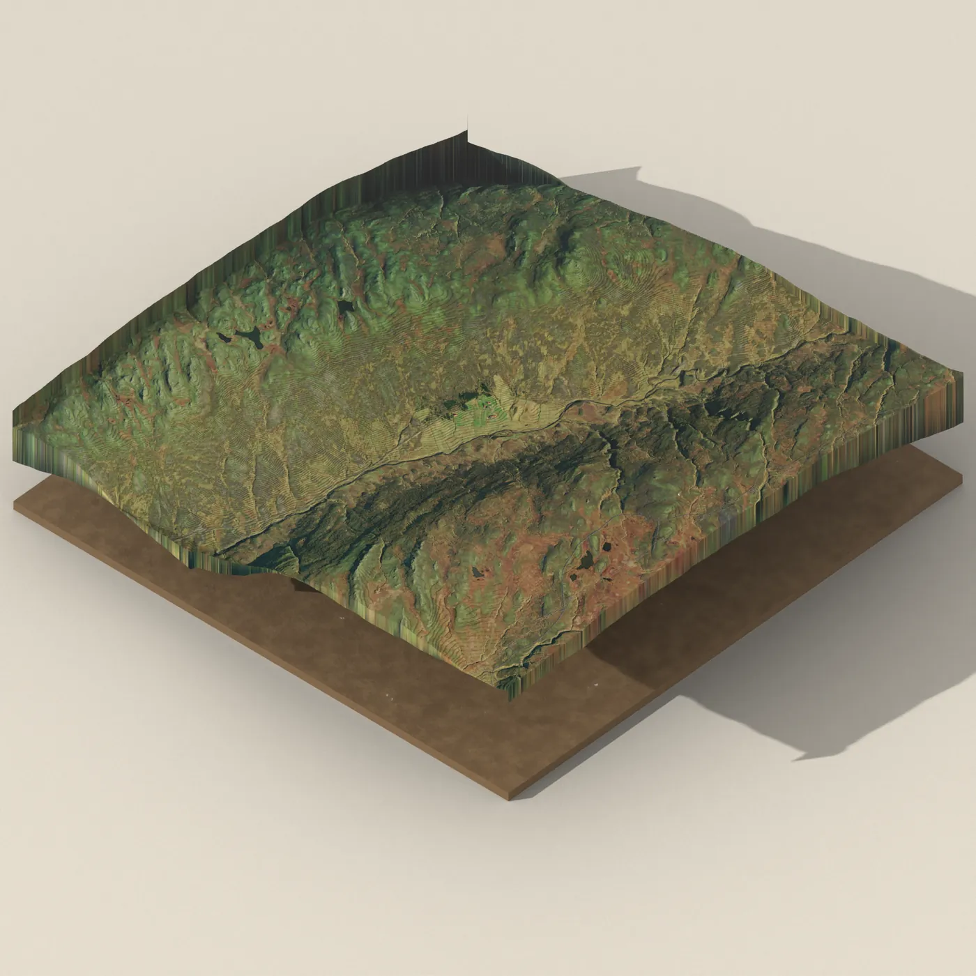 Kvíafoss 3D terrain render