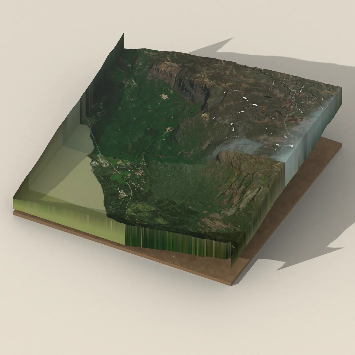 Lambafoss 3D terrain render
