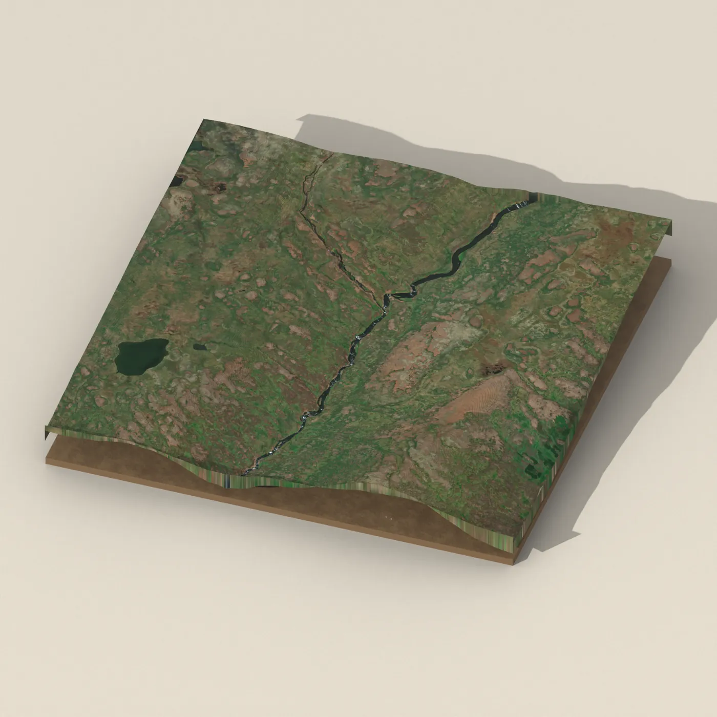 Lambárfoss 3D terrain render