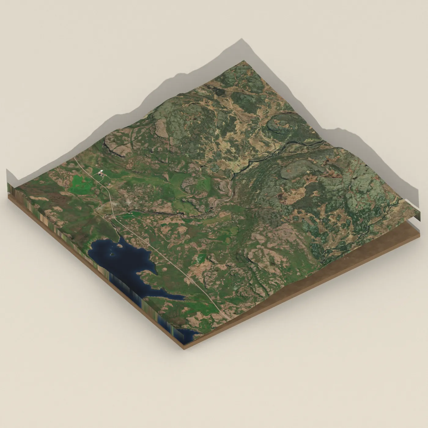 Lambhagafoss 3D terrain render