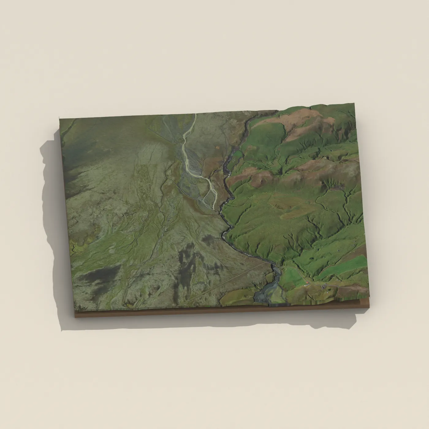 Leirárfoss 3D terrain render