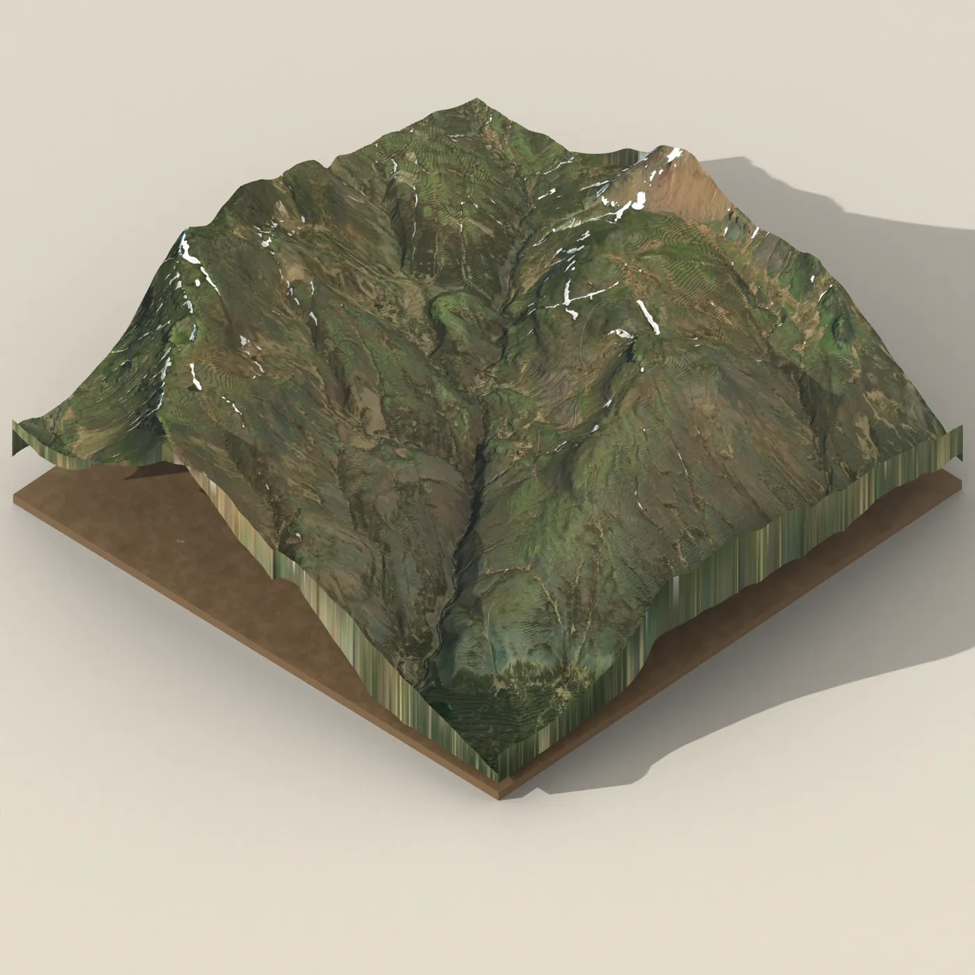 Leirárfoss 3D terrain render