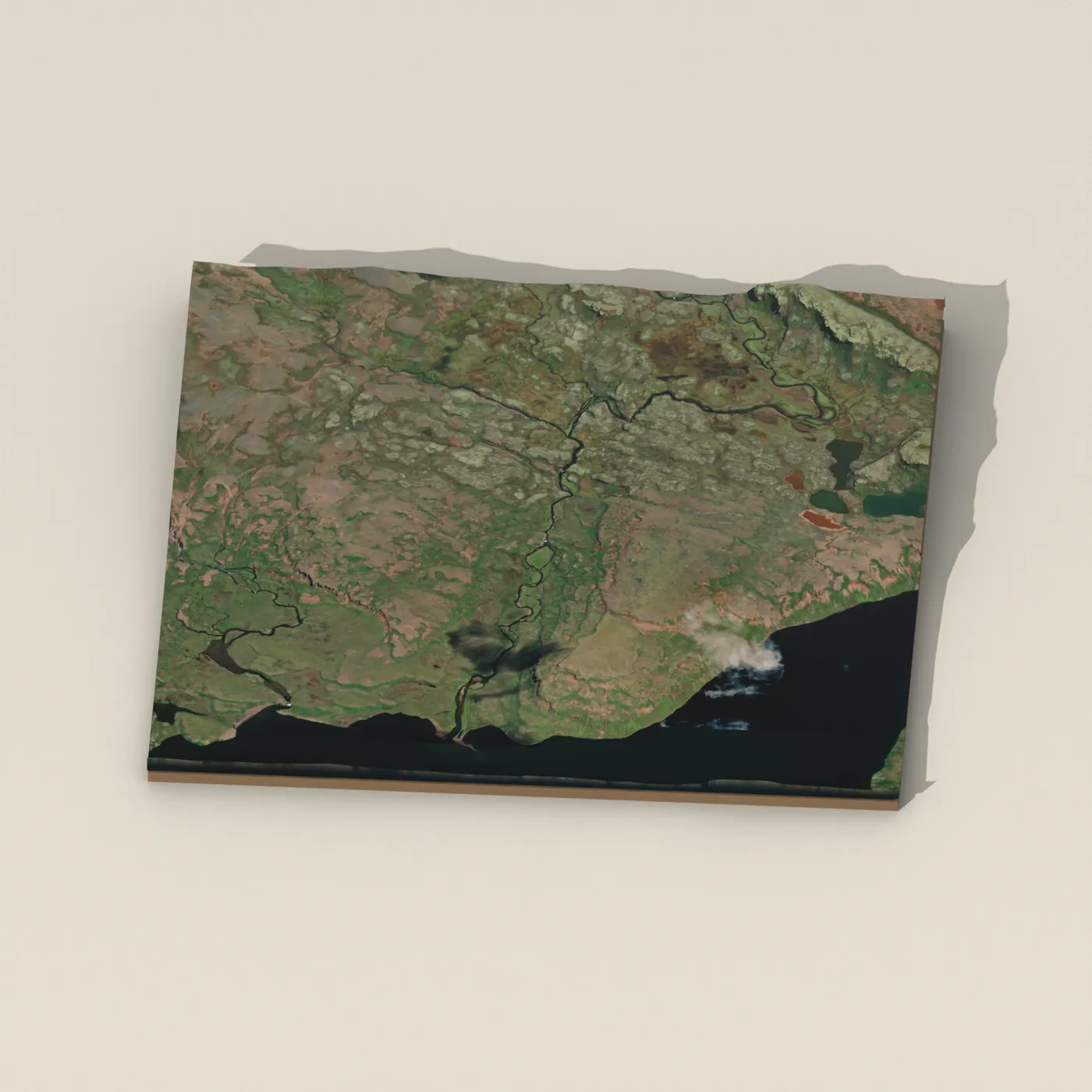 Leirárfoss 3D terrain render