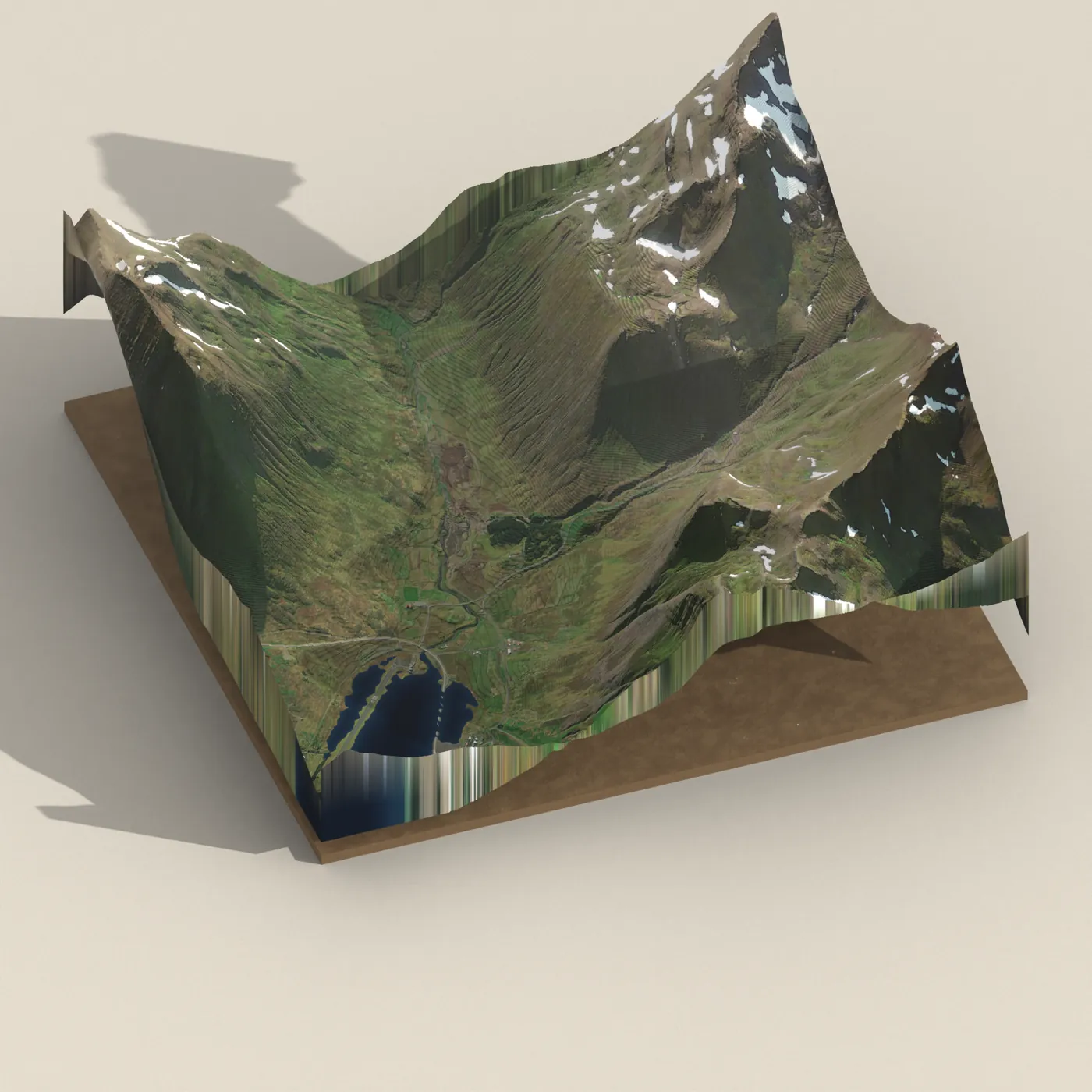 Leyningsfoss 3D terrain render