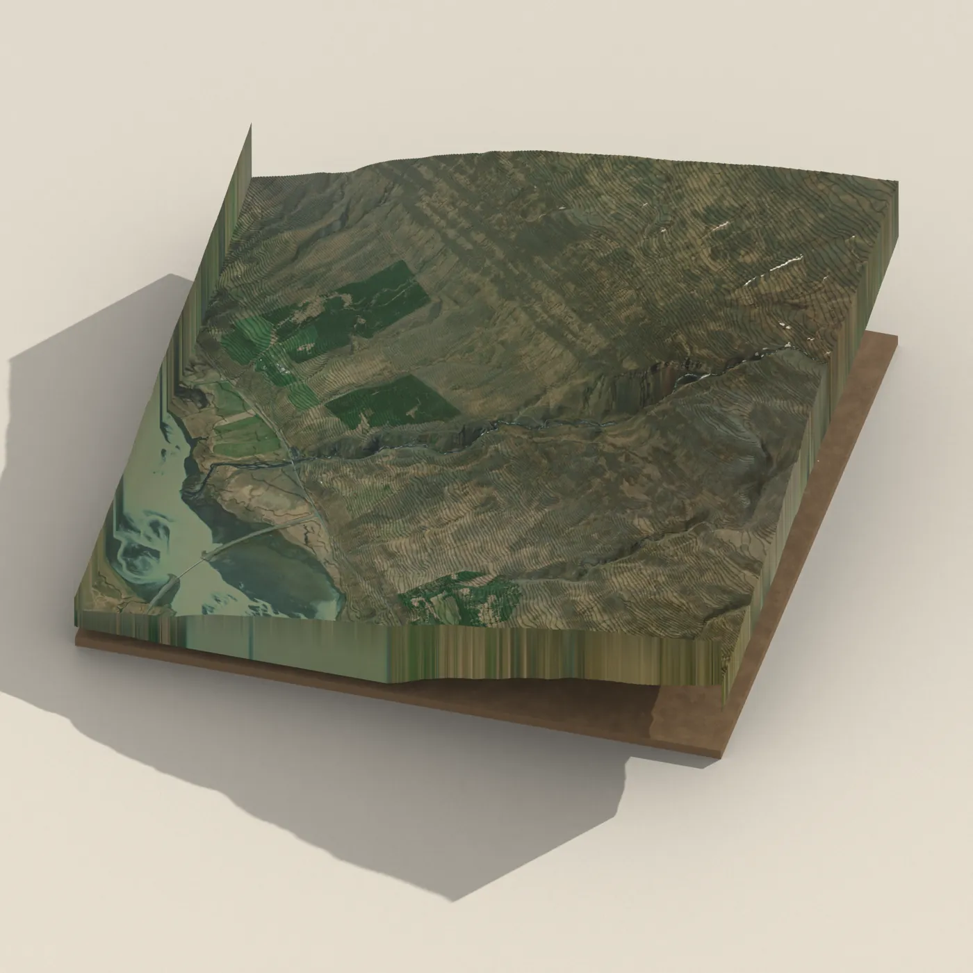Litlanesfoss 3D terrain render