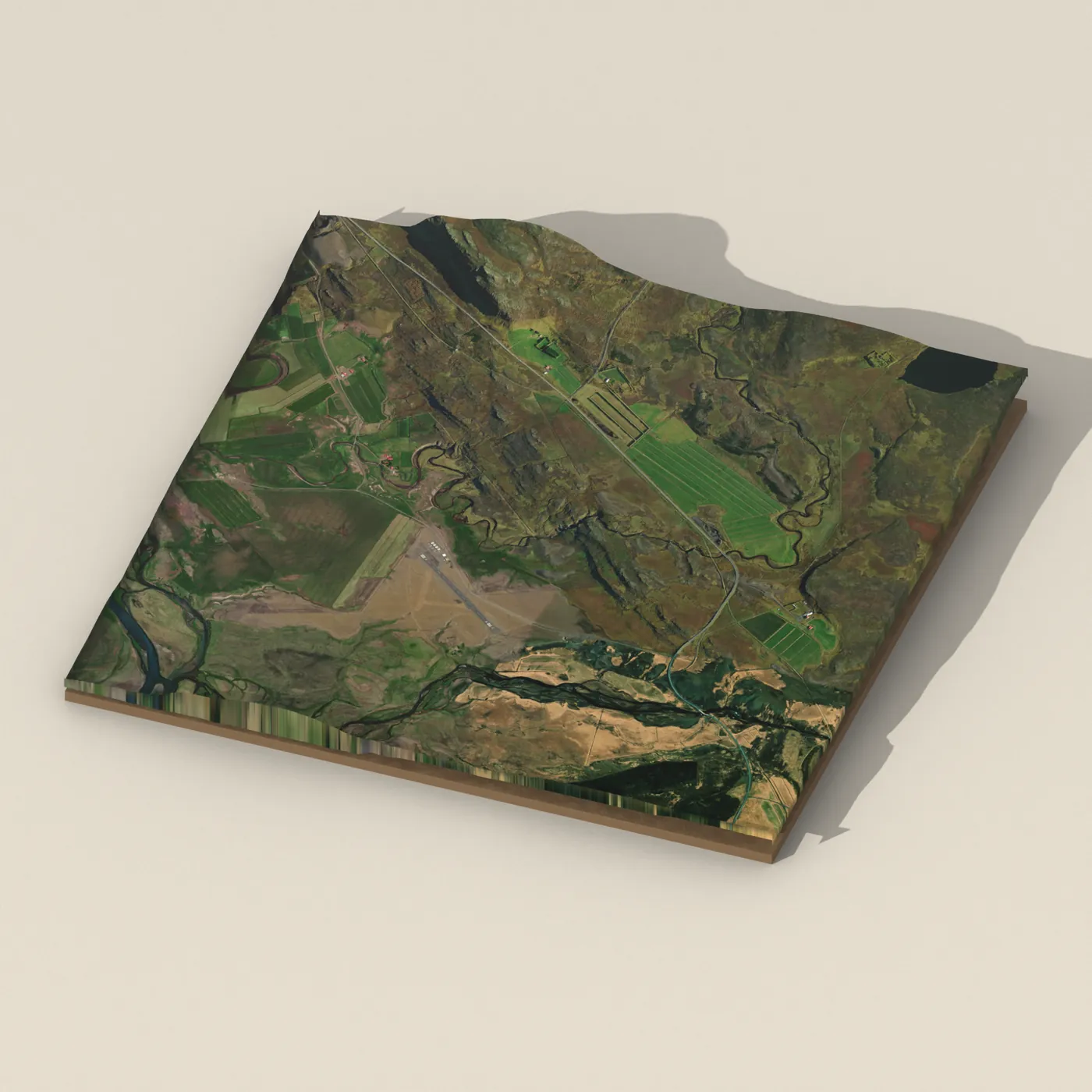 Maríuerlufoss 3D terrain render