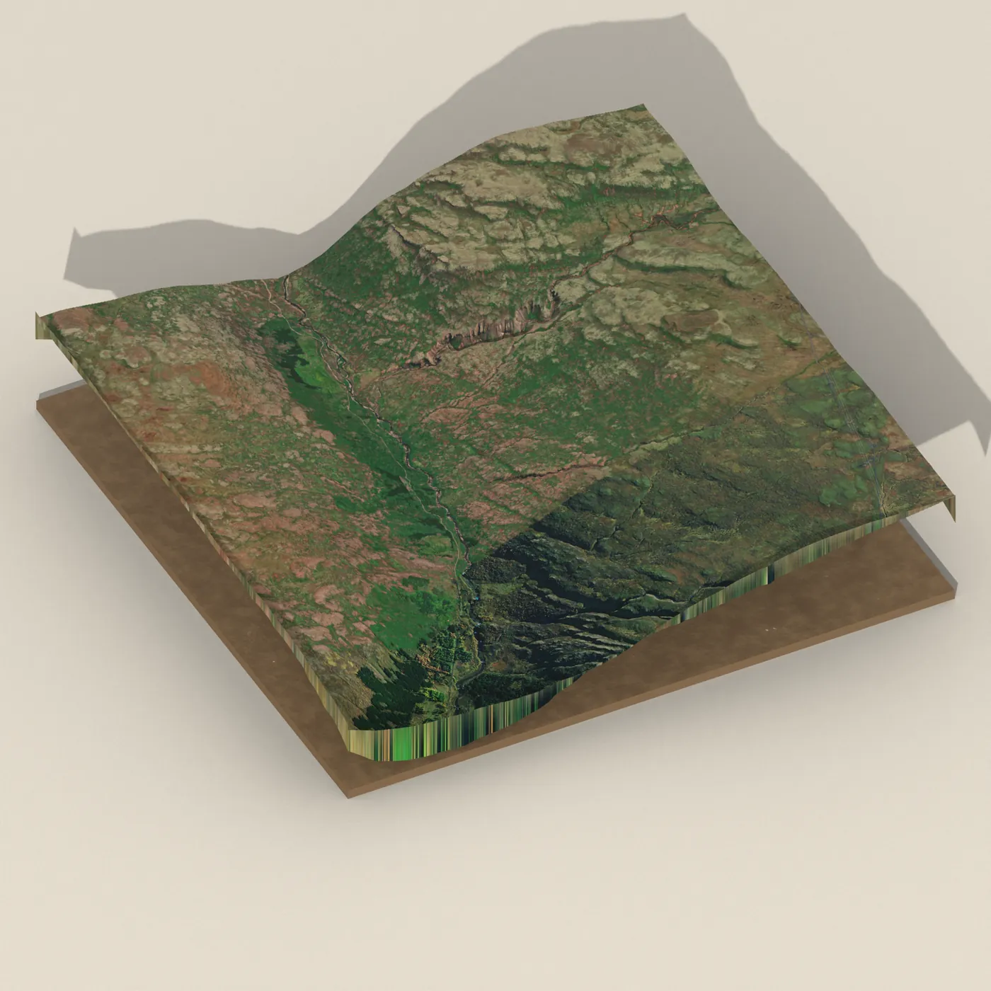 Mógilsfoss 3D terrain render
