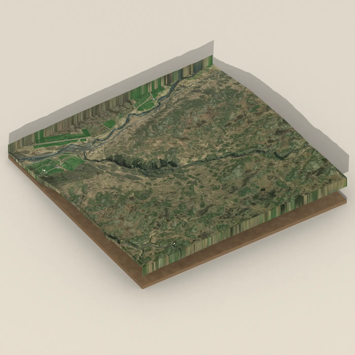 Norðlingafoss 3D terrain render