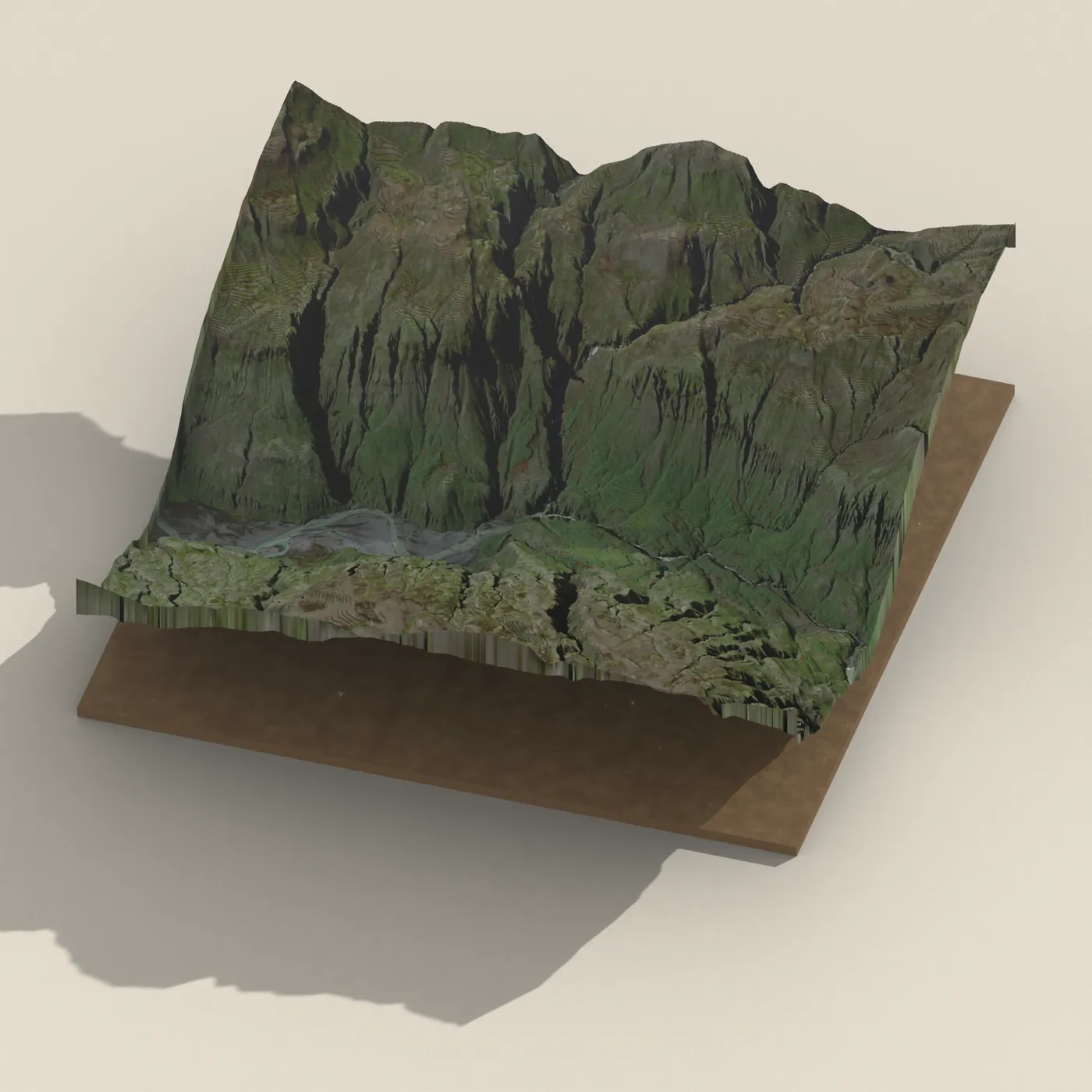 Núpsárfoss 3D terrain render