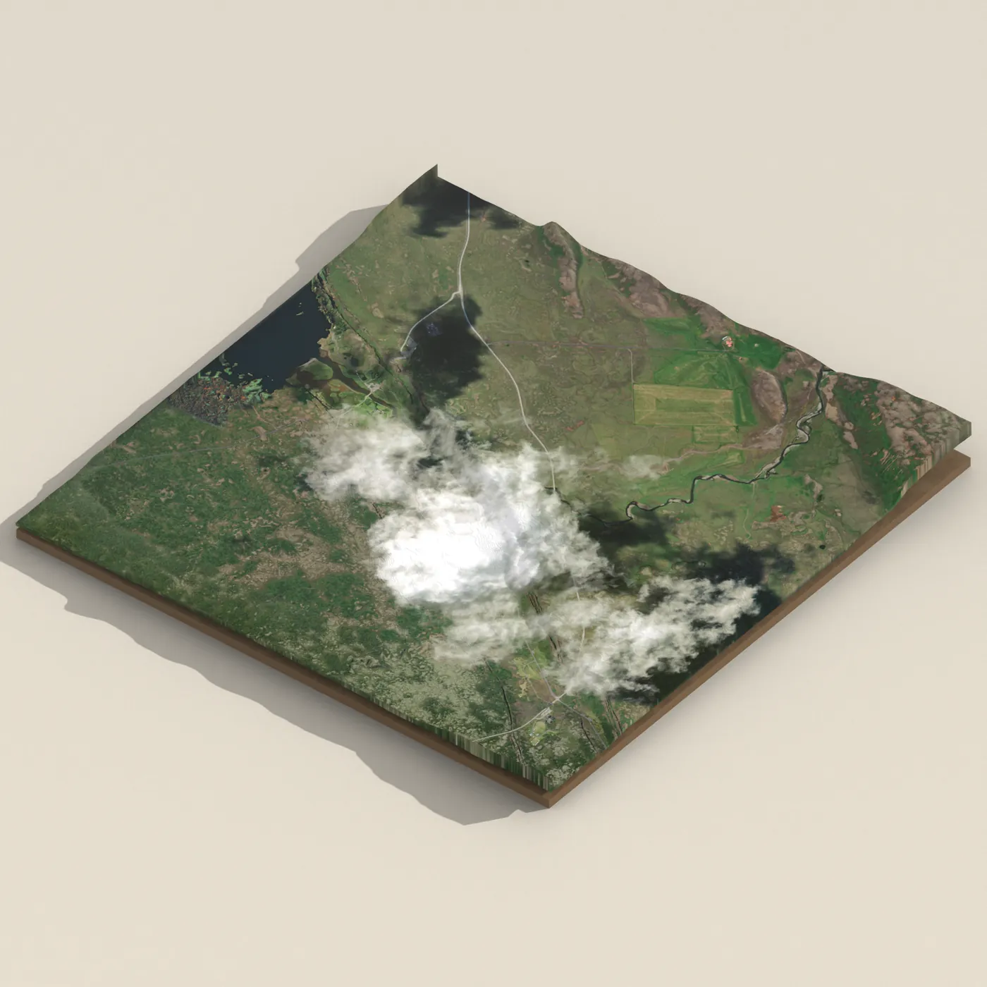 Öxarárfoss 3D terrain render