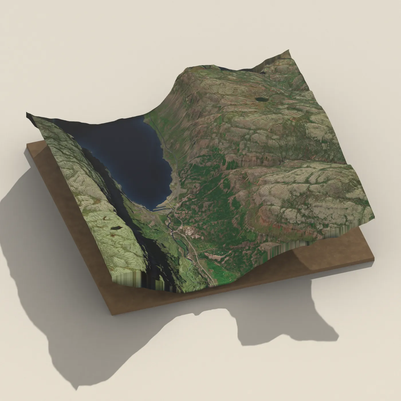 Paradísarfoss 3D terrain render