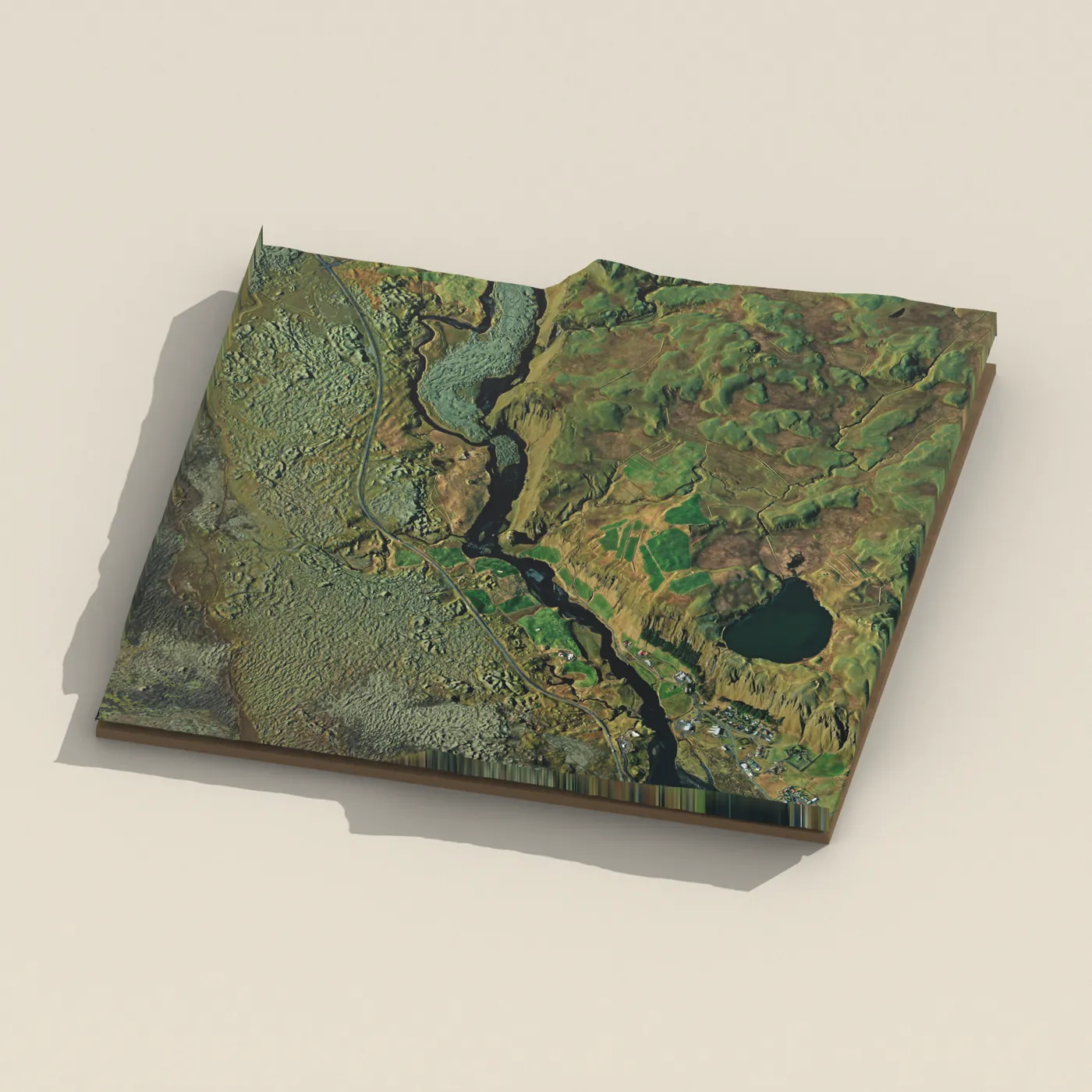 Rauðárfoss 3D terrain render
