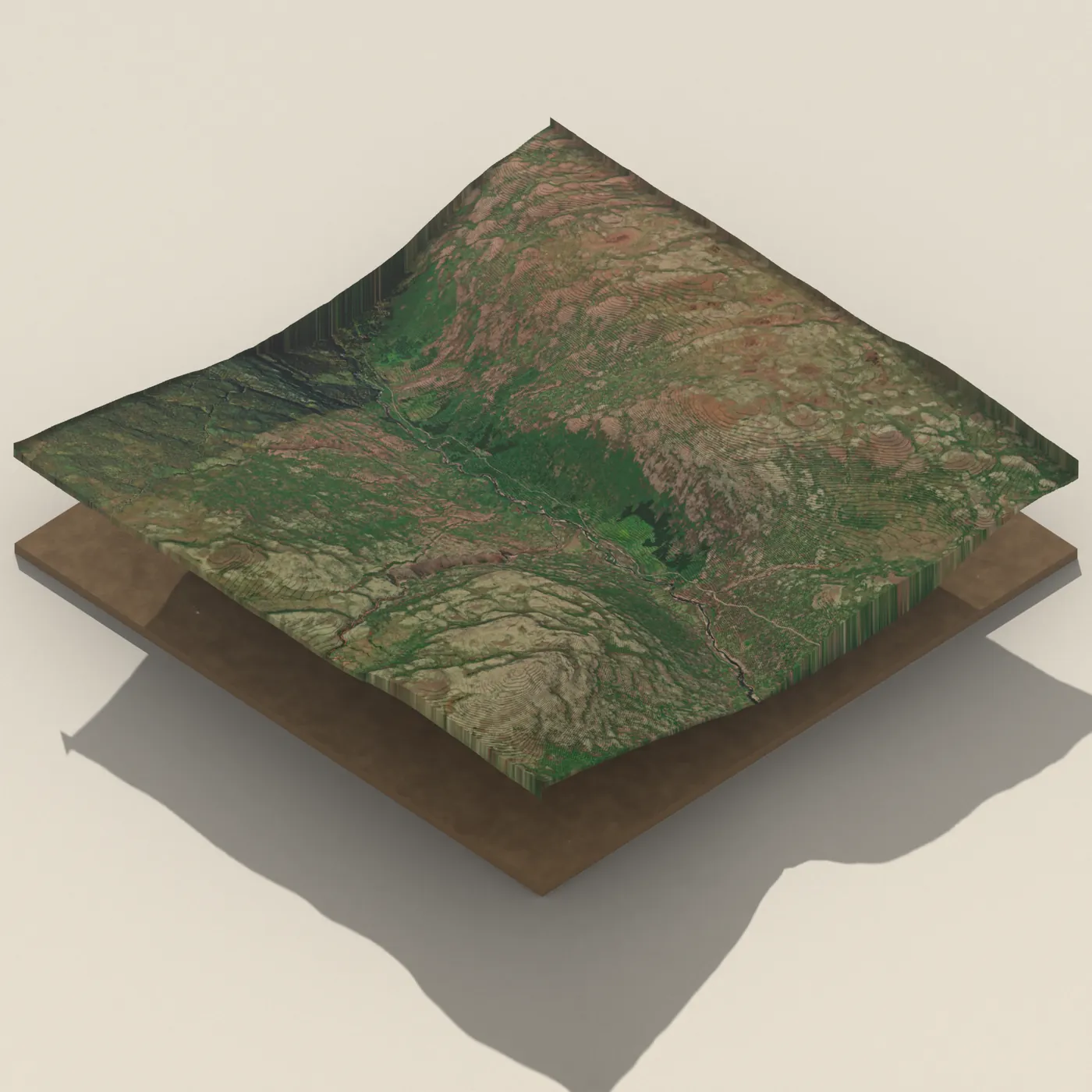 Reiðingskofafoss 3D terrain render